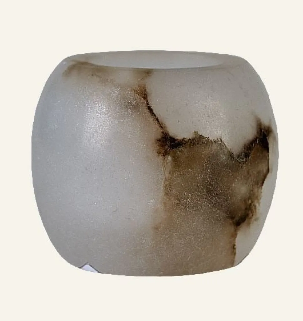 Alabaster circle kynttilälyhty luonnonvalkoinen