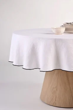 Atelier pyöreä pellavaliina valkoinen