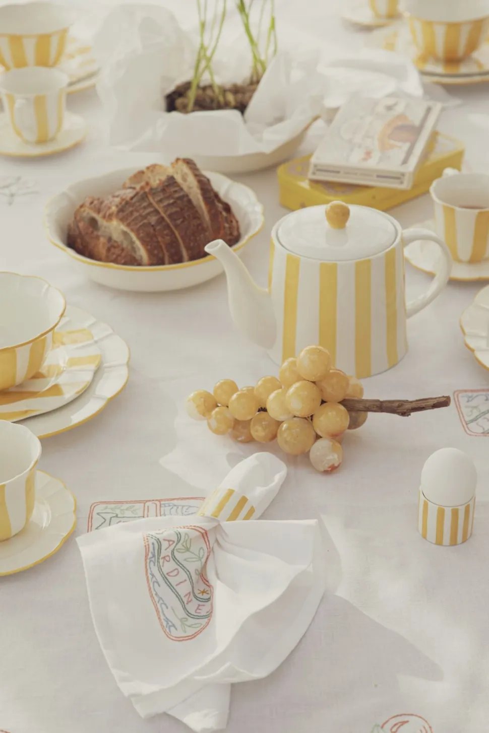 Atelier stripe kulho keltainen