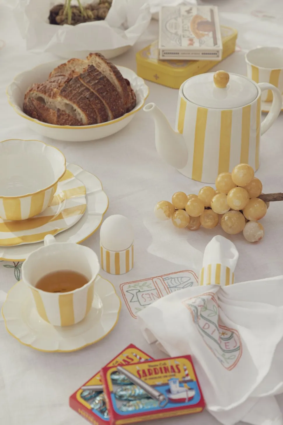 Atelier stripe kulho keltainen