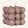 Bubble square koristekynttilä beige