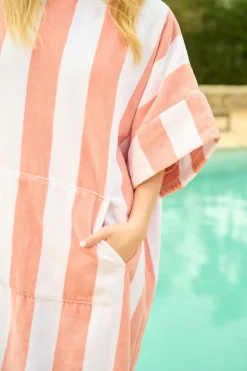 Cabana Stripe poncho moniväri/roosa