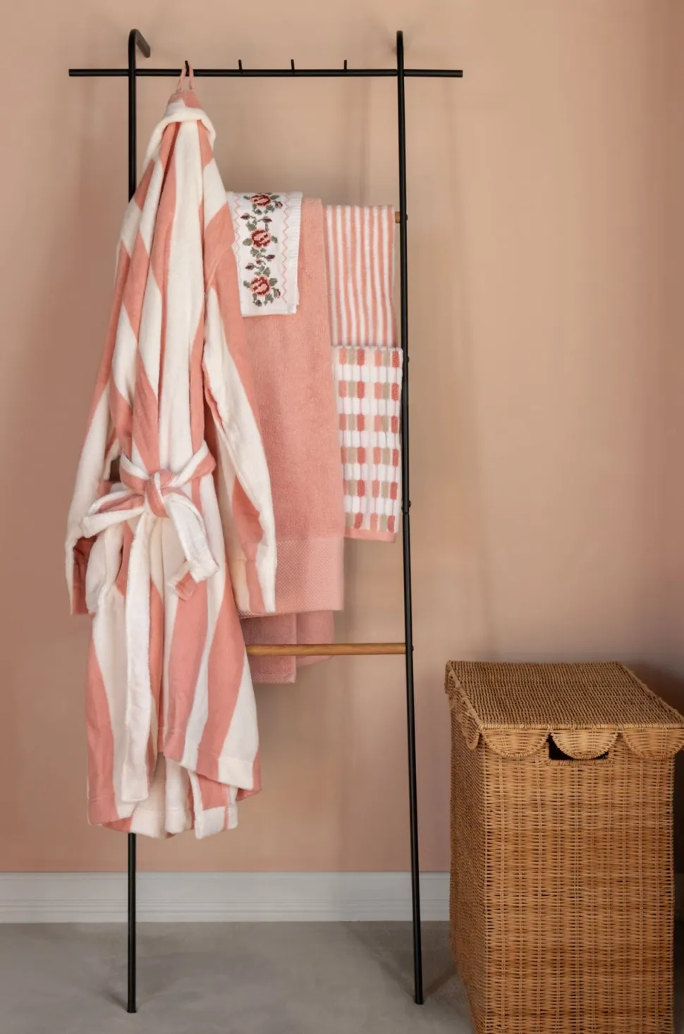 Cabin Stripe kylpytakki roosa