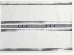 Chef Stripe keittiöpyyhe valkoinen