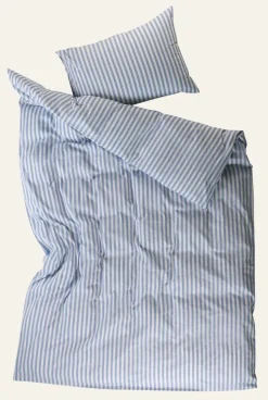 Classic stripe pussilakanasetti puuvillaa indigonsininen