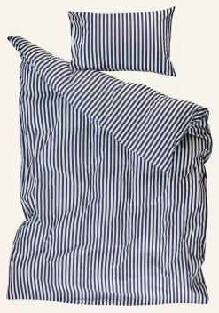 Classic stripe pussilakanasetti puuvillaa mariininsininen
