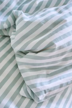 Classic stripe pussilakanasetti puuvillaa vihreä