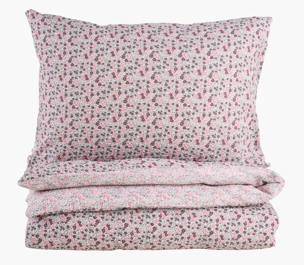 Evening pussilakanasetti kreppipuuvillaa moniväri/roosa