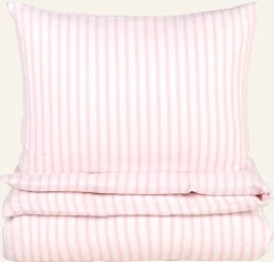 Evie Stripe pussilakanasetti kreppipuuvillaa vaaleanroosa