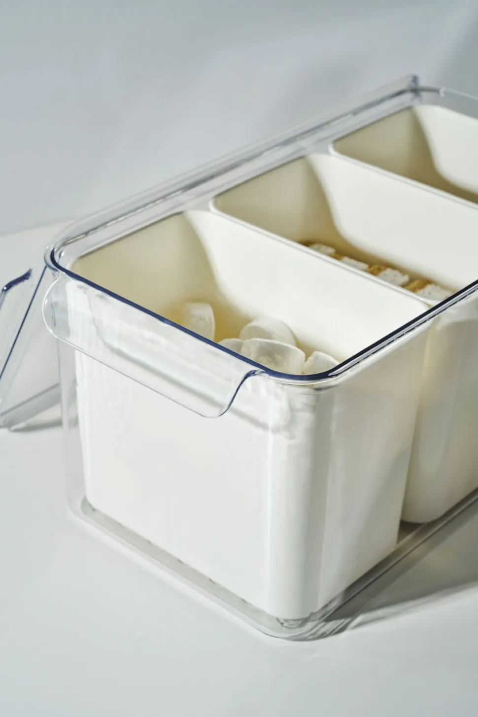 Fresh 3-cell säilytyslaatikko luonnonvalkoinen