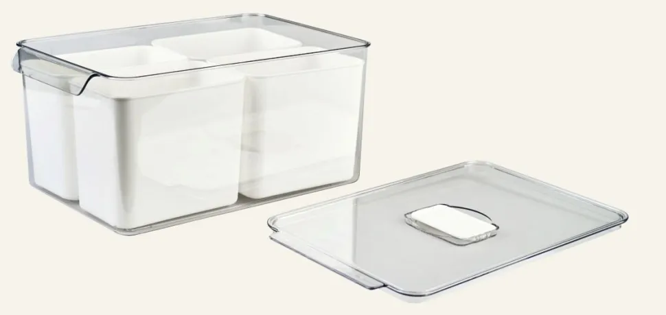 Fresh 4-cell säilytyslaatikko luonnonvalkoinen
