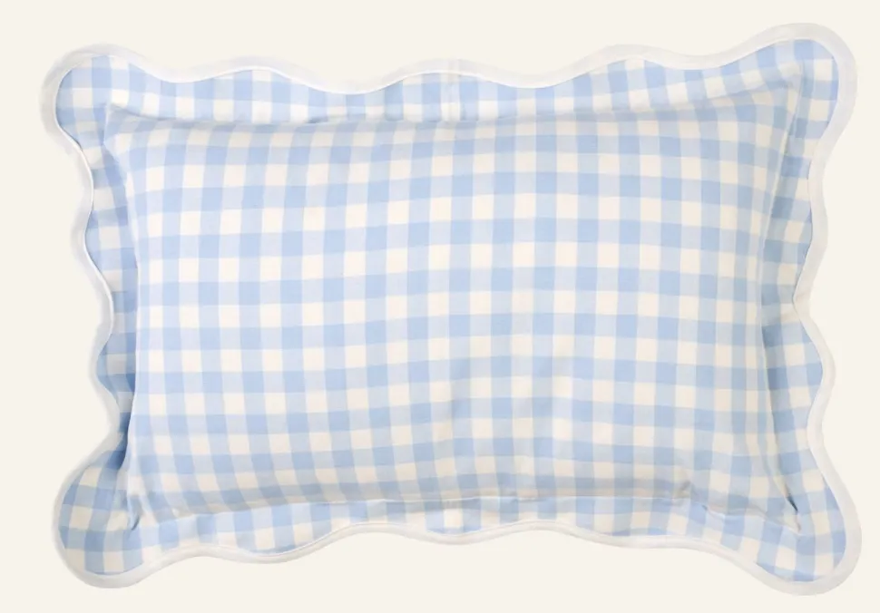 Gina gingham koristetyyny vaaleansininen