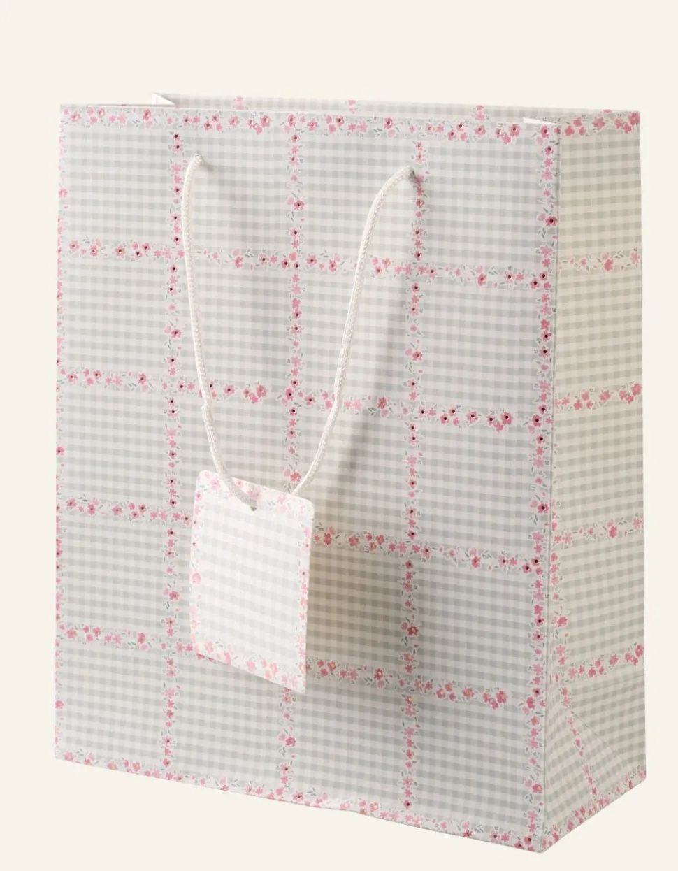 Gingham lahjapussi moniväri/roosa