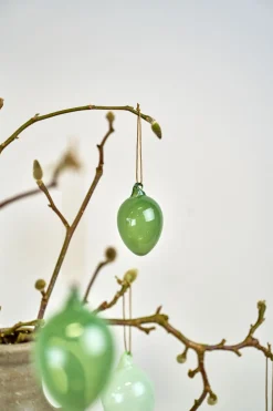 Glass egg koriste tummanvihreä