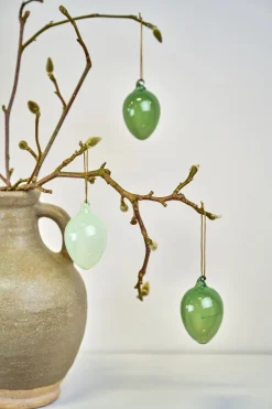 Glass egg koriste vaaleanvihreä