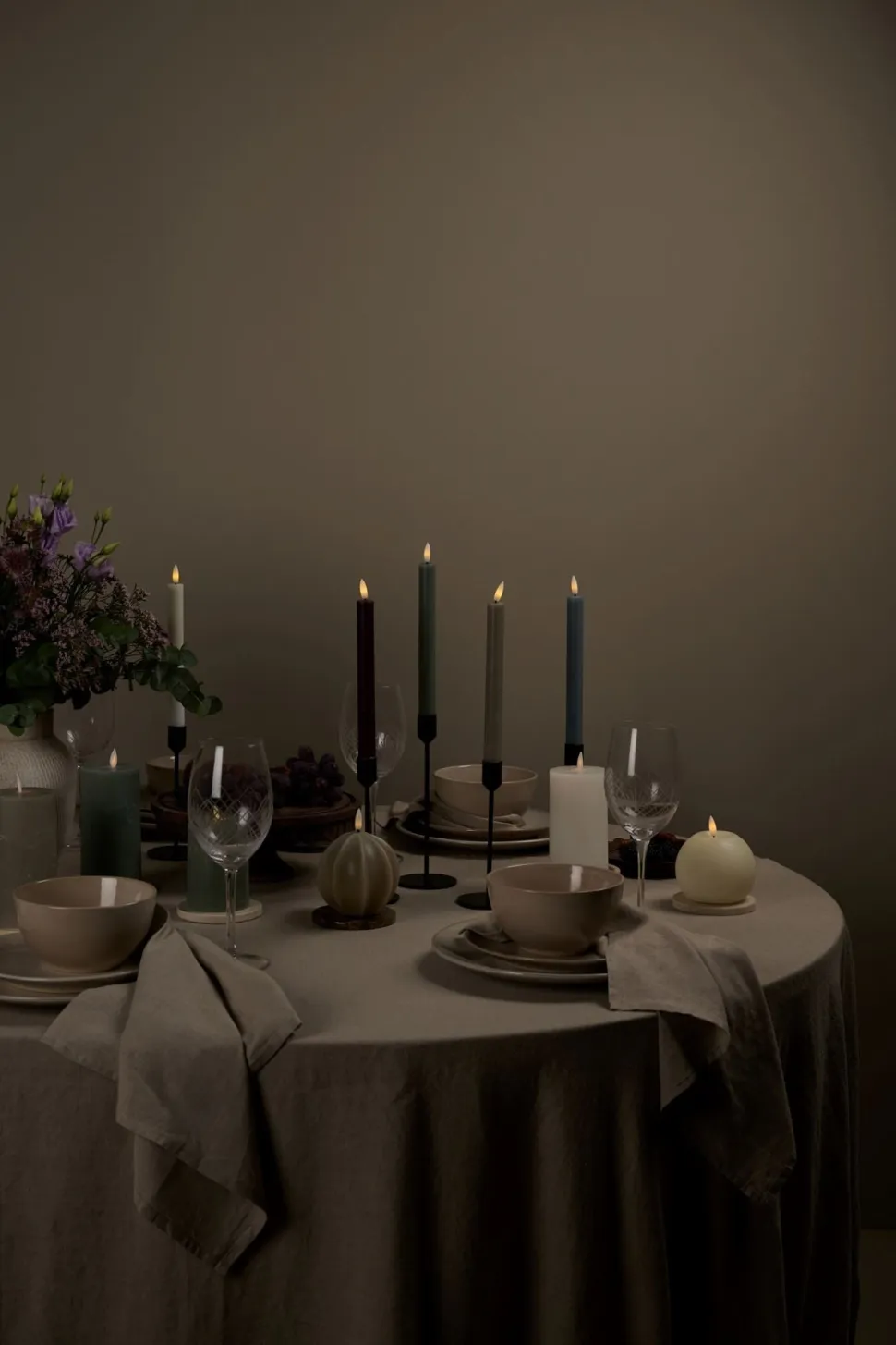 Glow led-kynttilä beige