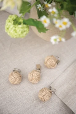 Hemp pöytäliinapaino, 4 kpl luonnonväri