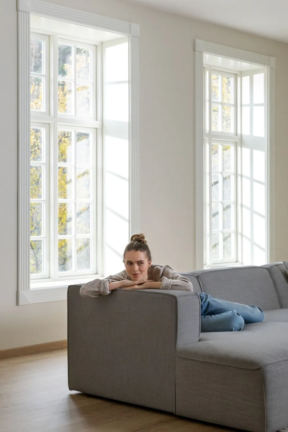 Isa moduuli divaaniosa vasen harmaa