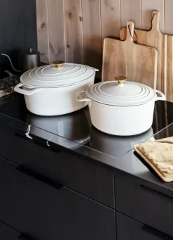 Jenny valurautainen kattila soikea creme
