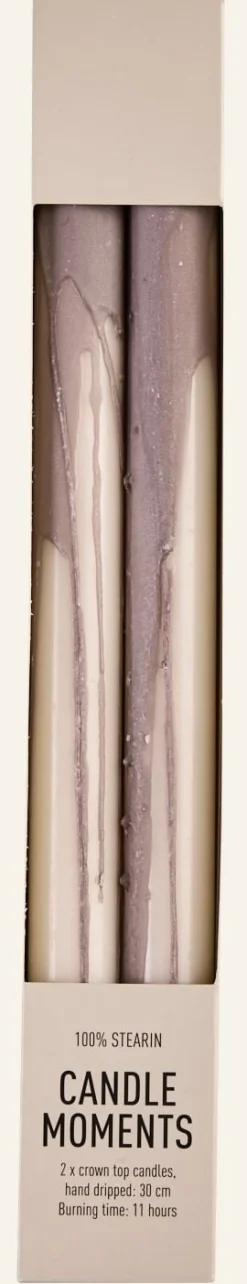 Kruunukynttilä vaaleanharmaa - 30 cm