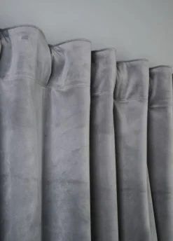 Mali velour verho vaaleanharmaa