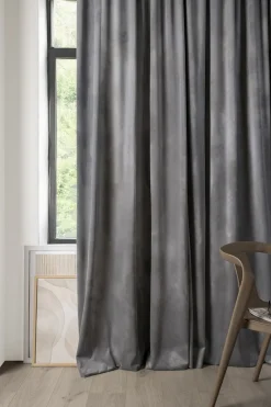 Mali velour verho vaaleanharmaa