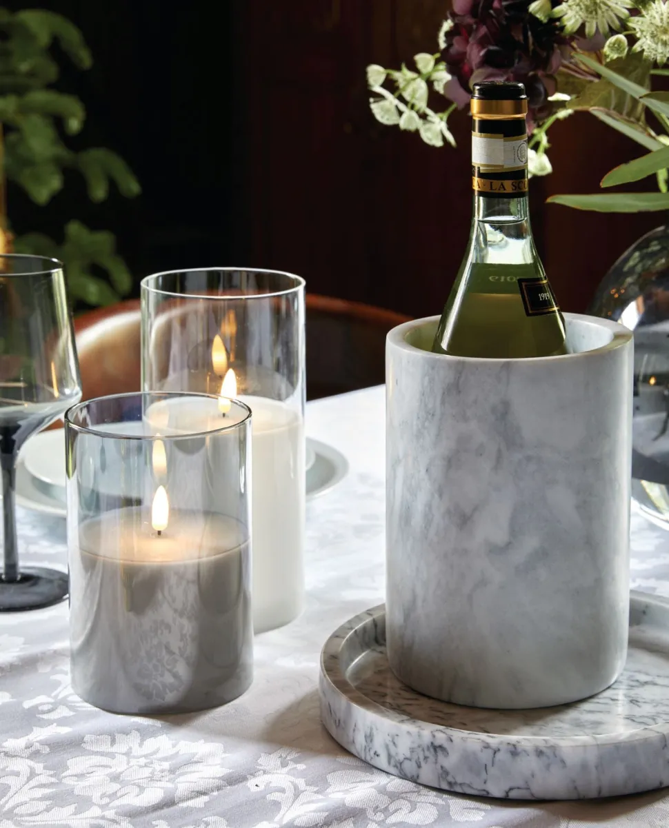 Marble viininjäähdytin vaaleanharmaa