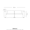 Moduulisohva 2 osaa käsinojalla harmaa - 220x93x73 cm