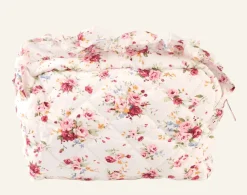Rose ruffle toilettilaukku valkoinen