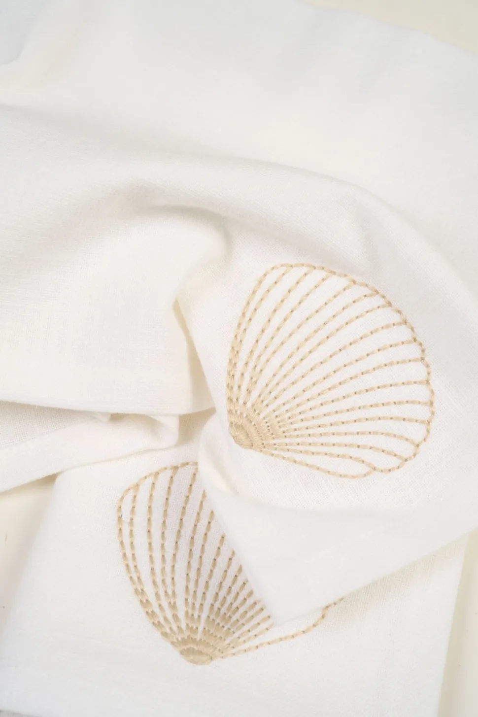 Shell kangaslautasliina, 2 kpl valkoinen