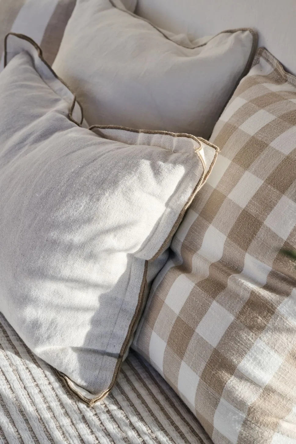 Smillan check koristetyyny beige