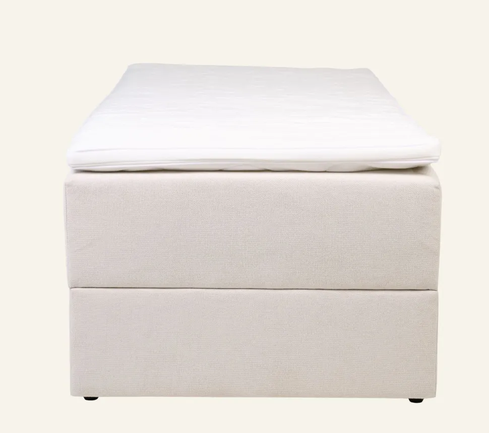 Sänky säilytystilalla beige - 90x200x59 cm
