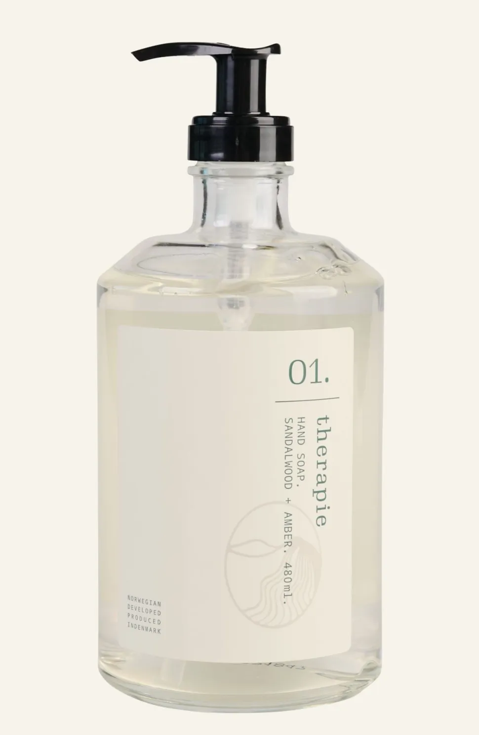 Therapie Sandalwood & Amber käsisaippua läpikuultava