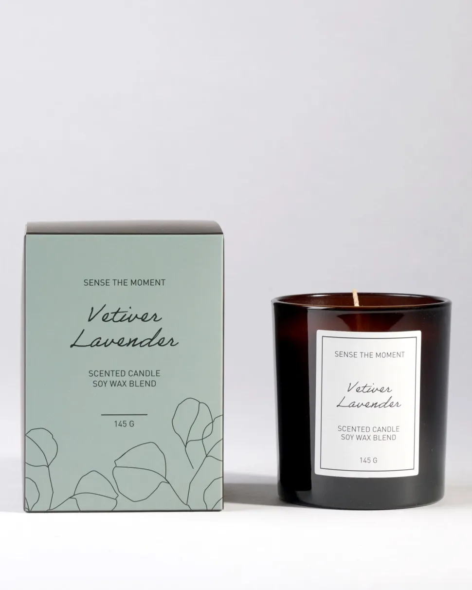 Vetiver Lavender tuoksukynttilä harmaasininen