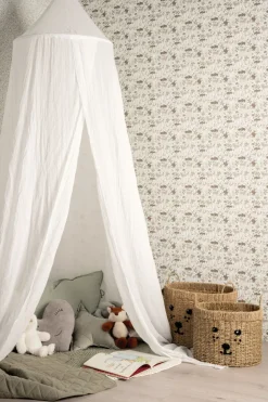 Wooden Animals tapetti sininen