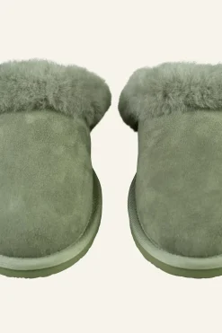 Wooly nahkatohvelit oliivinvihreä